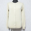【中古】良品 MARGARET HOWELL マーガレットハウエル クルーネック カーディガン ヘンリーネック カットソー アンサンブルニット ベージュ レディース Luxs ブランド古着のリュクス