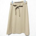 【中古】美品 Theory セオリー LIGHT.SAXONY HW.BELTED.SK ライトサキソニー ひざ丈 ベルテッド ラップスカート 2 キャメル レディース Luxs ブランド古着のリュクス