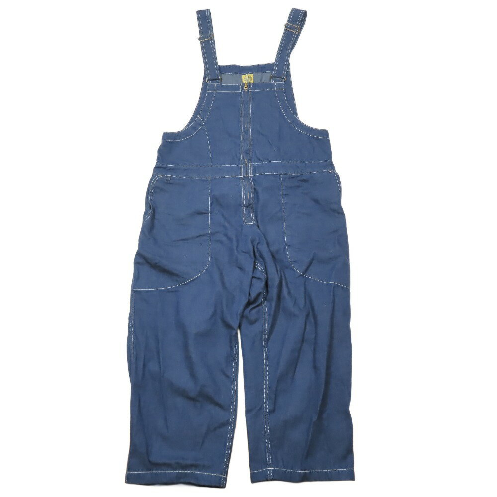 【中古】美品 THE BLUEST OVERALLS ザ ブルーエスト オーバーオール DENIM OVERALL デニム オーバーホール つなぎ L インディゴブルー メンズ Luxs ブランド古着のリュクス