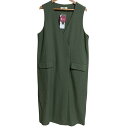 【中古】未使用 BEAMS HEART ビームスハート ジレ 2way ジャンパースカート ロングワンピース F オリーブ レディース Luxs ブランド古着のリュクス