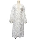 【中古】新品同様 24SS JENNE ジェンヌ 刺繍レース ロングガウン カーディガン TNK24SS-BL03 サイズM ホワイト レディース Luxs ブランド古着のリュクス