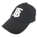 【中古】良品 BURBERRY バーバリー TBロゴ コットンジャージー ベースボールキャップ 帽子 8038141 SPサイズ ブラック メンズ レディース ...