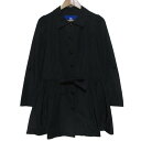 【中古】良品 BURBERRY BLUE LABEL バーバリーブルーレーベル 長袖 ロールアップ フレアワンピース コート 36 ブラック レディース Lux...