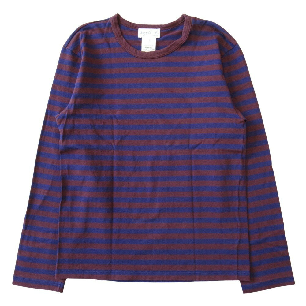 アニエスベー ストライプ柄長袖Tシャツ 白と薄紫 楽天市場】ボーダー パープル(ブランドアニエスベー)(Tシャツ