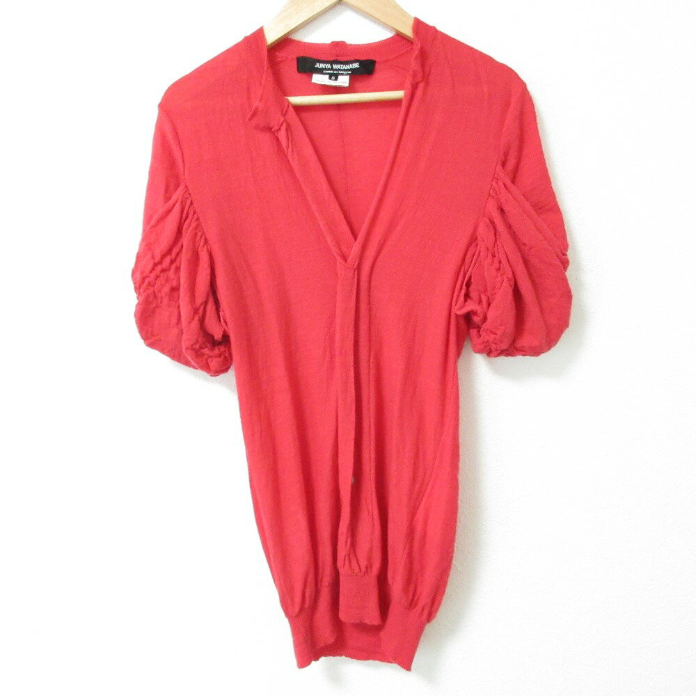 【中古】良品 JUNYA WATANABE ジュンヤワタナベ コムデギャルソン ウール100% ボリュームスリーブ Vネ..