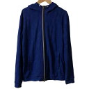 【エントリーポイント10倍】【中古】美品 LANVIN en Bleu ランバンオンブルー アーガイル柄 ジップアップ パーカー フーディー 48 ブルー メン...