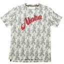 【中古】新品同様 PAUL SMITH ポールスミス アロハ プリント Aloha 半袖 Tシャツ フラガール 総柄 トップス カットソー 白 ホワイト メンズ Luxs ブランド古着のリュクス