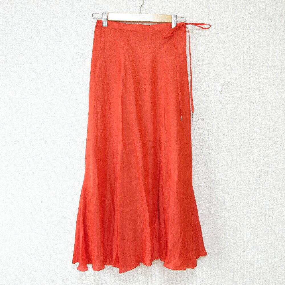 【中古】美品 23AW Ron Herman ロンハーマン イージーウエスト ロング エスカルゴスカート S オレンジ レディース Luxs ブランド古着のリュクス