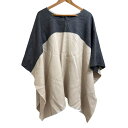 【中古】美品 SOFIE D'HOORE ソフィードール ポンチョ 6525-343-0840 ONE SIZE グレー×ベージュ レディース Luxs ブランド古着のリュクス