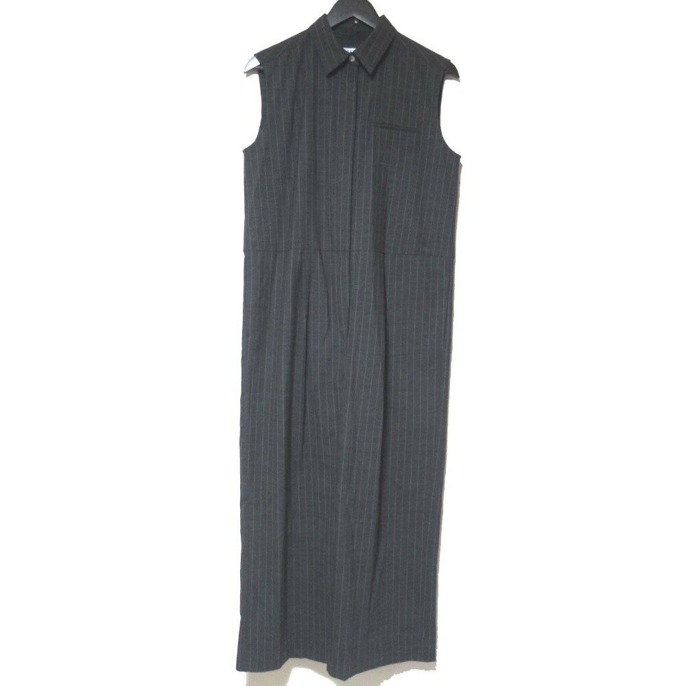 【中古】美品 24AW SALON adam et rope サロンアダムエロペ POTPOURRI ピンストライプ柄 ノースリーブジャンプスーツ オールインワン F グレー レディース Luxs ブランド古着のリュクス