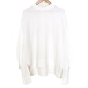 【中古】美品 22AW ENFOLD エンフォルド CURVE-HEM KNIT SLEEVE PULLOVER スウェット トップス 38 ホワイト レディー...