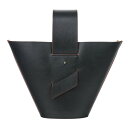 【中古】美品 CAROLINA SANTO DOMINGO カロリーナサントドミンゴ AMPHORA アンフォラ レザー 2way ハンドバッグ ショルダーバッグ ブラック レディース Luxs ブランド古着のリュクス