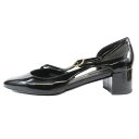 【中古】美品 DOLCE & GABBANA ドルチェアンドガッバーナ エナメルパンプス スクエアトゥ フォーマルシューズ 靴 シューズ ブラック 37 レディース Luxs ブランド古着のリュクス