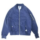 【中古】新品同様 cape HEIGHTS ケープハイツ NYLON BOMBER JACKET ボンバー ジャケット ブルゾン ラグランスリーブ リブ ロゴ S 青 レディース Luxs ブランド古着のリュクス
