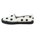 【中古】美品 DOLCE&GABBANA ドルチェアンドガッバーナ エスパドリーユ スリッポン フラットシューズ ドット柄 靴 シューズ 白 39 レディース Luxs ブランド古着のリュクス