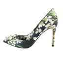 【中古】未使用 DOLCE&GABBANA ドルチェアンドガッバーナ パンプス ポインテッドトゥ 花柄 ビジュー ハイヒール 靴 シューズ マルチ 37 レディース Luxs ブランド古着のリュクス