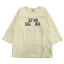 【中古】新品同様 25ss THE REAL McCOY'S ザリアルマッコイズ HEAVY COTTON FOOTBALL TEE 32ND SIG フットボール Tシャツ 七分袖 42 ベージュ メンズ Luxs ブランド古着のリュクス