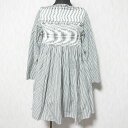【中古】美品 49AV JUNKO SHIMADA ジュンコシマダ ボートネック ストライプ チュニック ワンピース サイズ38 カーキ ホワイト レディース Luxs ブランド古着のリュクス