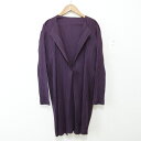【中古】美品 PLEATS PLEASE プリーツプリーズ イッセイミヤケ チュニック ワンピース ジャケット アンサンブル セット パープル レディース Lu...