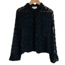 【中古】美品 23AW UNITED ARROWS ユナイテッドアローズ フェザーヤーンブラウス 1511-162-2233 ネイビー レディース Luxs ブ...