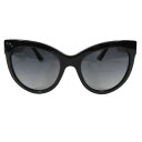 【中古】美品 DOLCE&GABBANA ドルチェ&ガッバーナ アイウェア サングラス フラワー装飾 DG4211 54□19 140 ブラック ゴールド レディース Luxs ブランド古着のリュクス