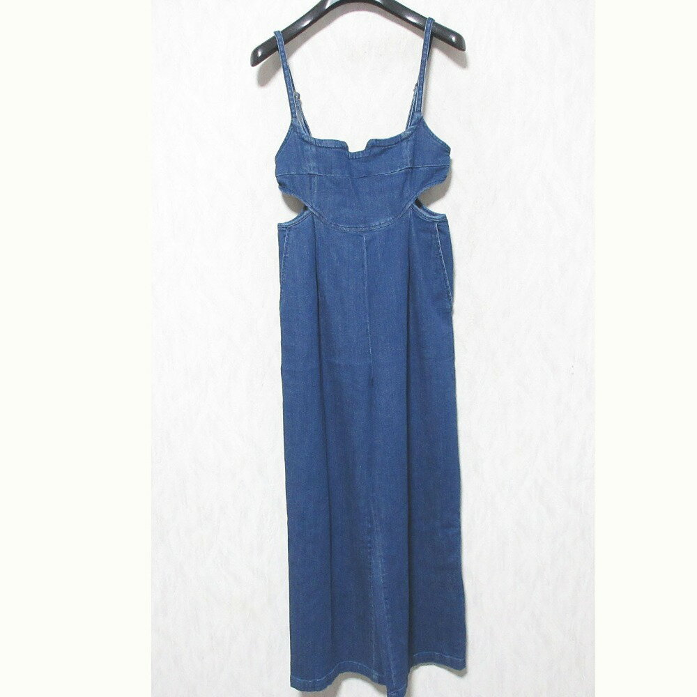 【中古】美品 23SS Q.anos キュアノス クリッピングデニムロンパース サロペット オールインワン CLZ5031109A0002 F インディゴ レディース Luxs ブランド古着のリュクス