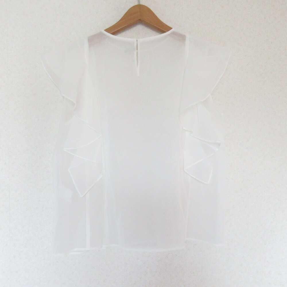 【中古】美品 Liyoca リヨカ コットンオーガンジー フレアスリーブブラウス ホワイト レディース Luxs ブランド古着のリュクス