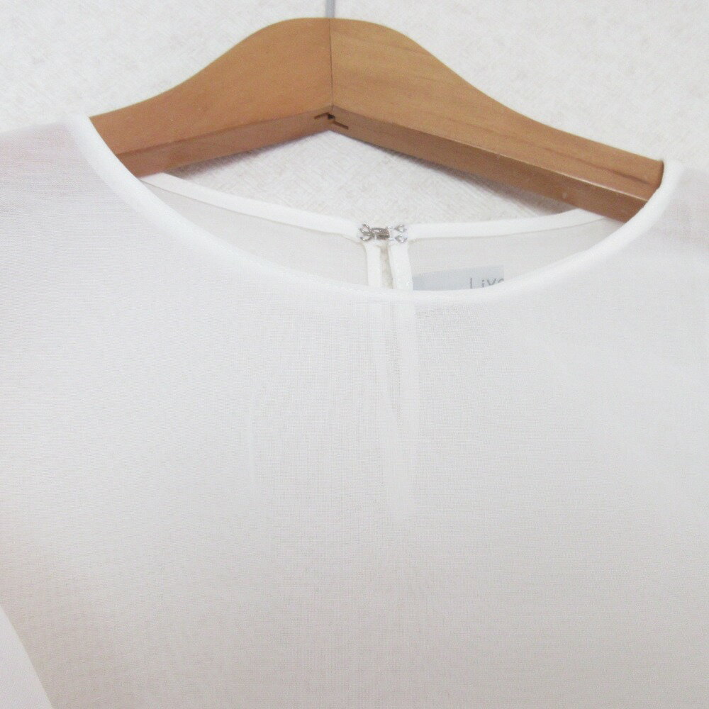 【中古】美品 Liyoca リヨカ コットンオーガンジー フレアスリーブブラウス ホワイト レディース Luxs ブランド古着のリュクス