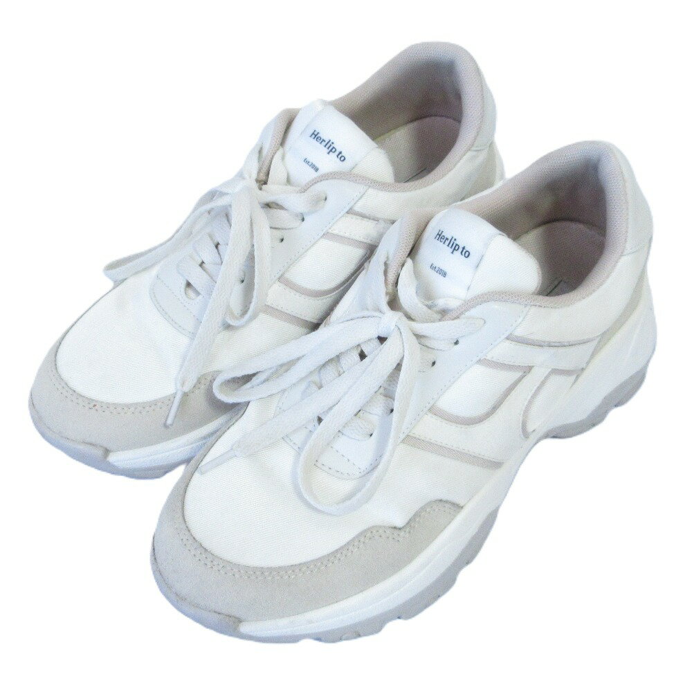 【中古】良品 Her lip to ハーリップトゥ Le City HLT Sneakers ローカット スニーカー オフホワイト ..