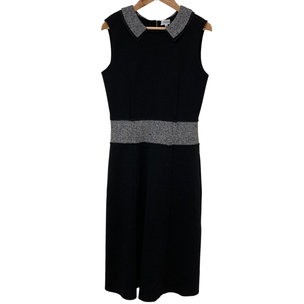 【中古】美品 FOXEY フォクシー ニット ノースリーブワンピース サイズ40 ブラック レディース Luxs ブランド古着のリュクス
