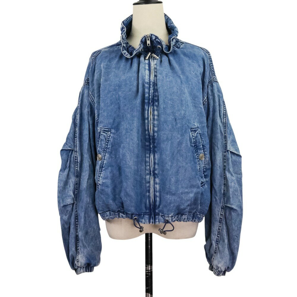 【中古】美品 MARANT ETOILE イザベルマラン エトワール PLUME ウォッシュド デニムジャケット ボンバージャケット 34 インディゴブルー レディース Luxs ブランド古着のリュクス