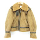 【中古】美品 AMERI アメリ CARAMEL FLIGHT JACKET フェイクムートン フライトジャケット ブルゾン S ブラウン レディース Luxs ブランド古着のリュクス|詳細画像