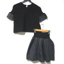 【中古】美品 CFCL シーエフシーエル キッズ 子ども服 POTTERY ニット ブラウス×スカート セットアップ サイズ5 ブラック キッズ Luxs ブランド古着のリュクス