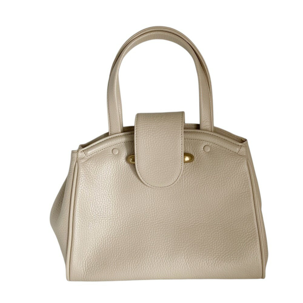 【中古】美品 TOFF&LOADSTONE トフアンドロードストーン マスタッシュ レザー ハンドバッグ ベージュ レディース Luxs ブランド古着のリュクス(4)