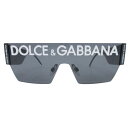 【中古】新品同様 DOLCE&GABBANA ドルチェアンドガッバーナ シールドフレーム サングラス ロゴ アイウェア メガネ 黒 ブラック メンズ レディース Luxs ブランド古着のリュクス