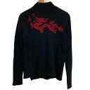 【中古】良品 VIVIENNE TAM ヴィヴィアンタム ウール ドラゴン ニットジャケット トップス アンサンブル サイズ0 ブラック レディース Luxs ブランド古着のリュクス