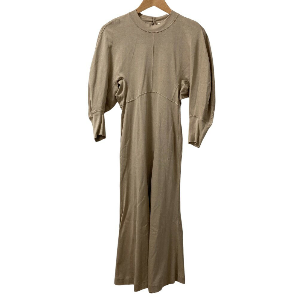 【中古】良品 22SS Mame Kurogouchi マメクロゴウチ Classic Cotton Dress 長袖 ロングワンピース MM22PS-JS728 サイズ2 ベージュ レディース Luxs ブランド古着のリュクス