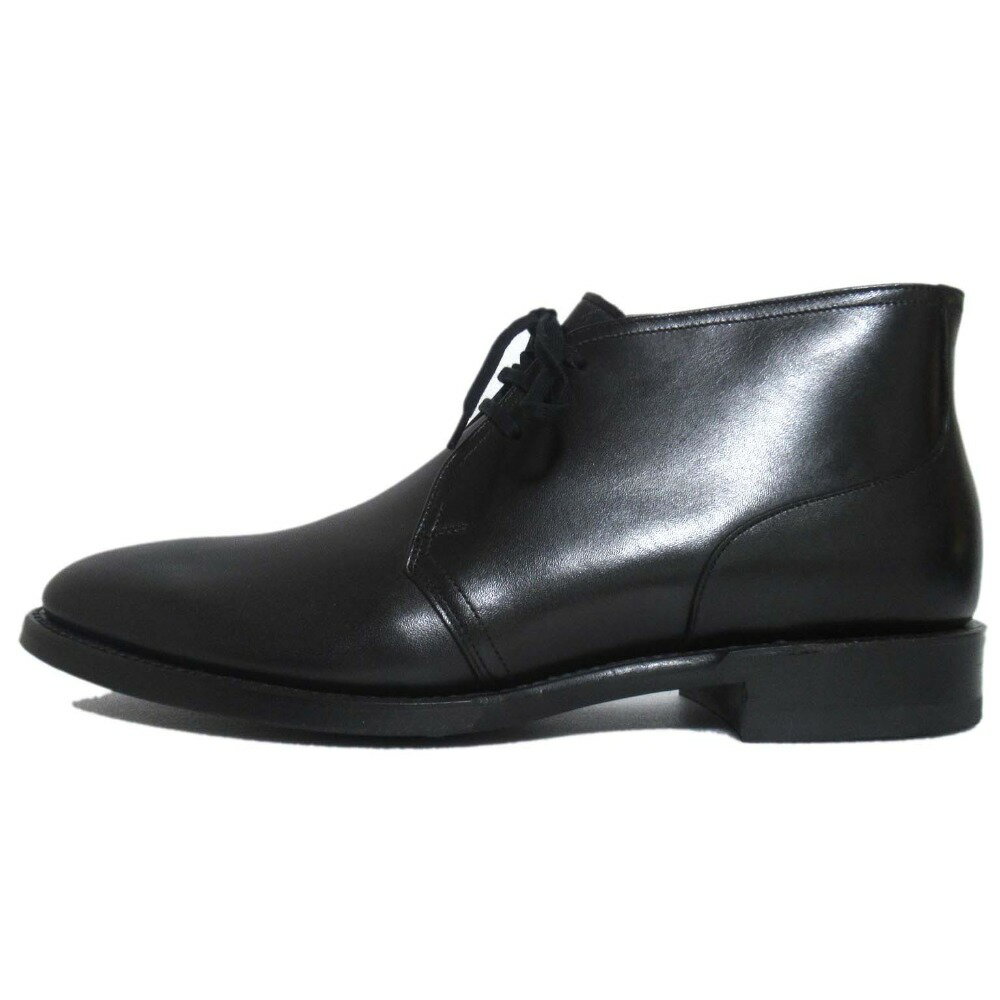 【中古】未使用 REGAL リーガル レザー チャッカブーツ 24.5cm ブラック メンズ Luxs ブランド古着のリュクス
