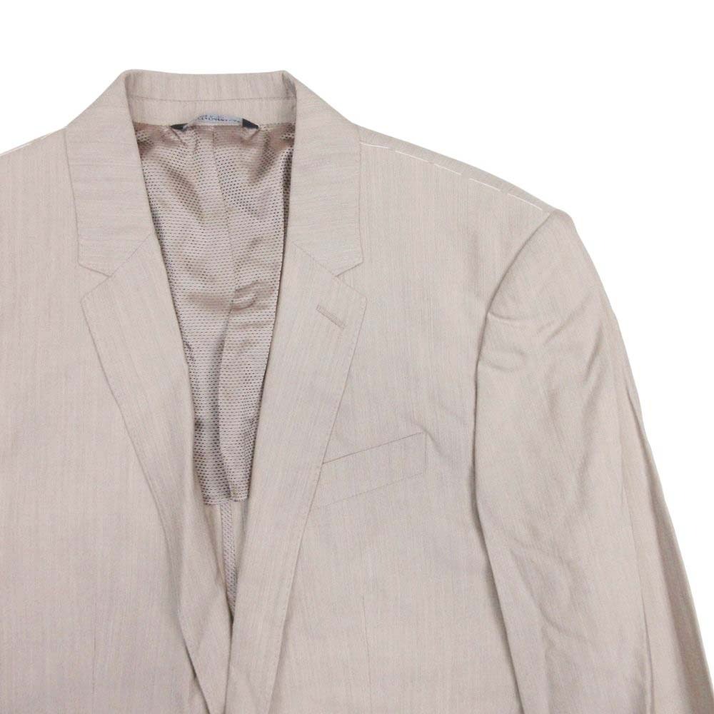 【中古】新品同様 DOLCE&GABBANA ドルチェアンドガッバーナ シルクブレンド 2B テーラードジャケット ブレザー 44 グレージュ メンズ Luxs ブランド古着のリュクス