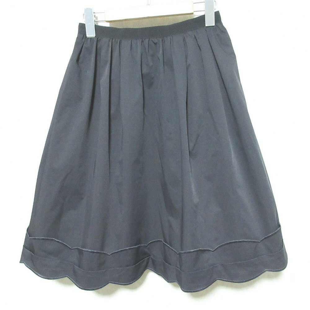 【中古】美品 FOXEY NEWYORK フォクシーニューヨーク ギャザースカート 28794 サイズ40 ネイビー レディース Luxs ブランド古着のリュクス