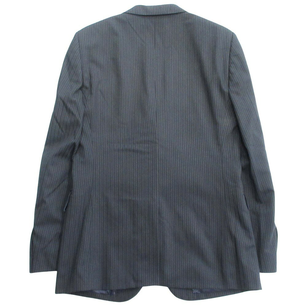 【中古】美品 COMME CA ISM コムサイズム スーツ セットアップ ストライプ テーラード ジャケット ブレザー シングル パンツ スラックス M 紺 メンズ Luxs ブランド古着のリュクス