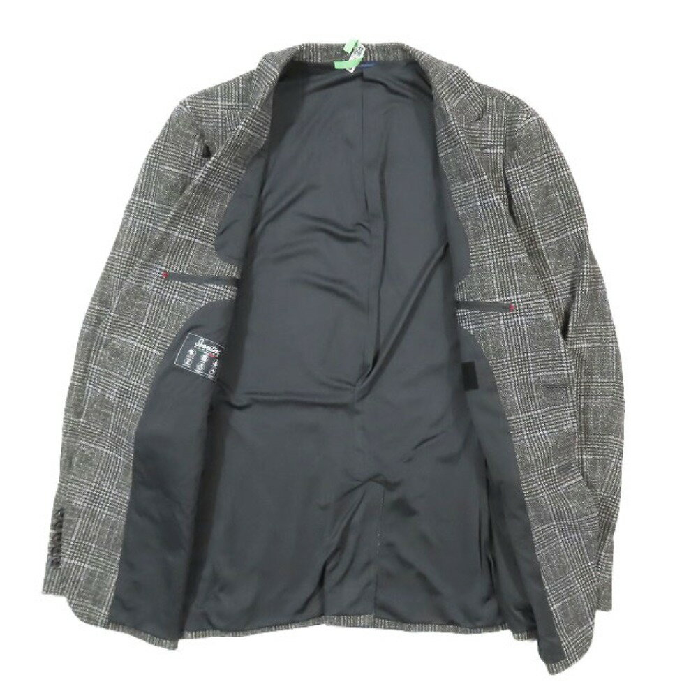 【中古】新品同様 junhashimoto ジュンハシモト CLASSIC UNCON JACKET ストレッチジャージ 3ピース スーツ セットアップ チェック グレー 5 メンズ Luxs ブランド古着のリュクス