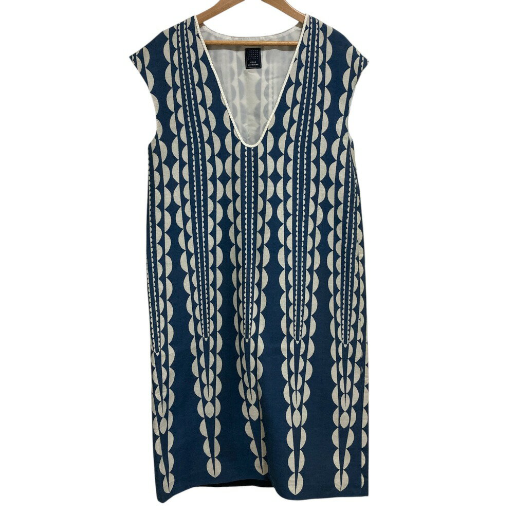 【価格見直しました】mina perhonen ミナペルホネン ノースリーブ 袖なしひざ丈ワンピース 中古 古着 USED