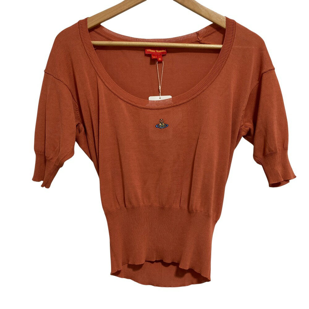 【中古】未使用 Vivienne Westwood ヴィヴィアンウエストウッド オーブ刺繍 ラウンドカラー ニットカッ..