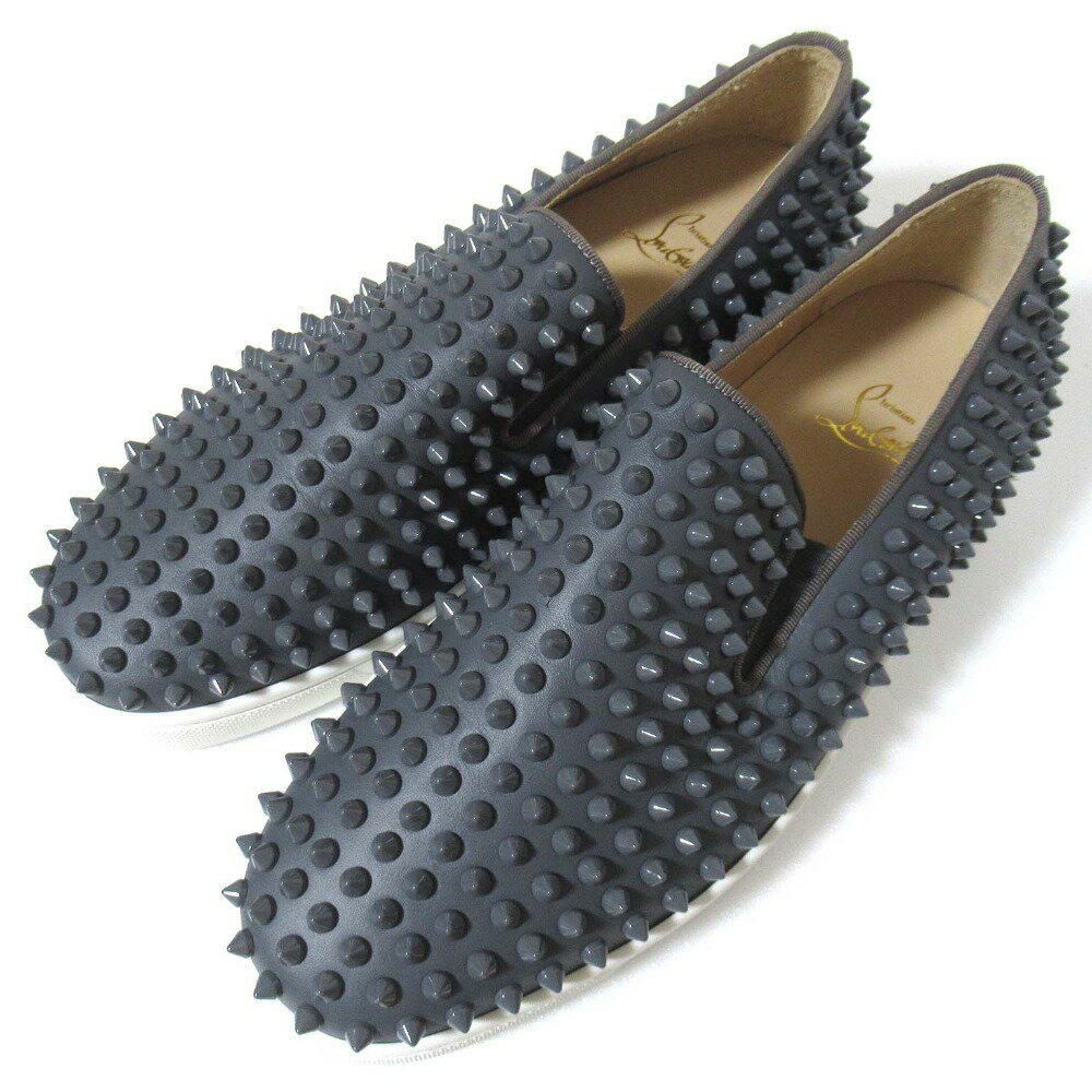 【中古】新品同様 Christian Louboutin クリスチャンルブタン ローラーボート スパイクスタッズ スリッポン スニーカー サイズ41 26cm ...