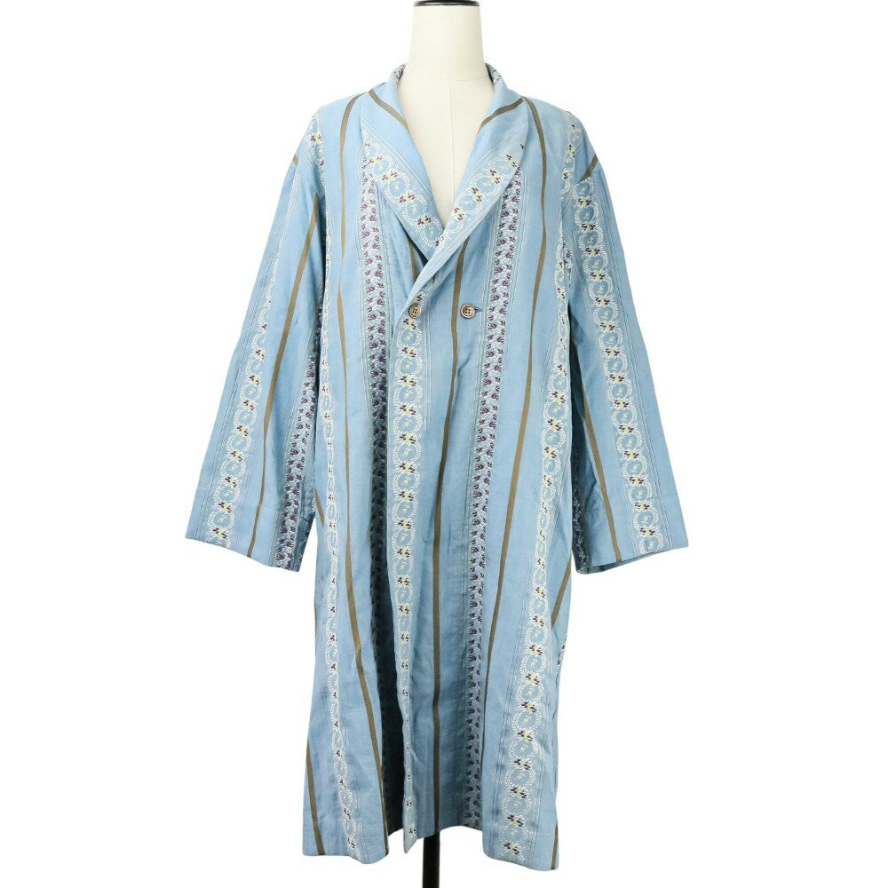 【中古】美品 45R フォーティファイブアール ハケ目のフラワージャカードコート 7022023 サイズ0 ブル..