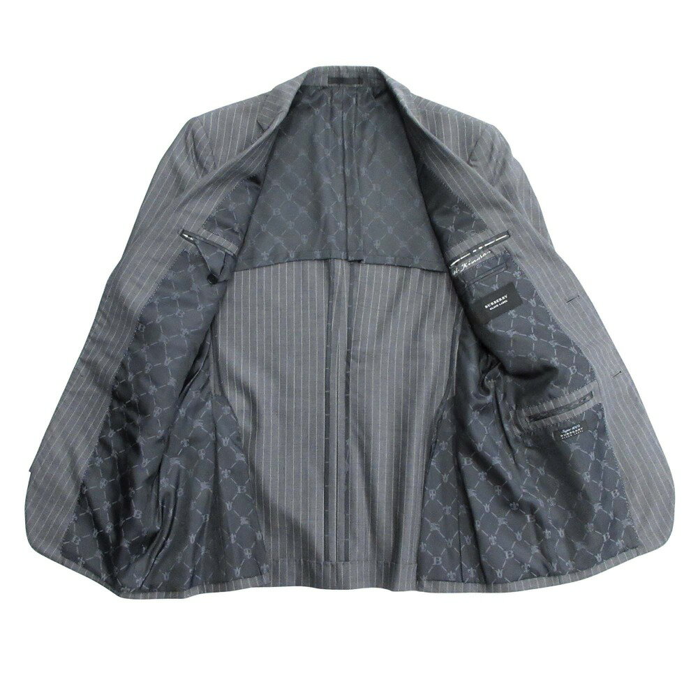 【中古】美品 BURBERRY BLACK LABEL バーバリーブラックレーベル セットアップ スーツ ジャケット パンツ ストライプ スーパー100’s メンズ Luxs ブランド古着のリュクス