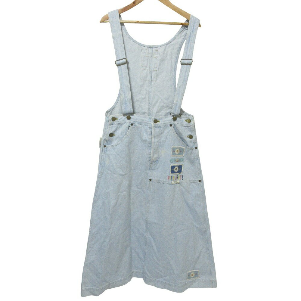 【中古】 PINK HOUSE ピンクハウス デニム パッチワーク ジャンパースカート サロペットスカート ライトブルー レディース Luxs ブランド古着のリュクス