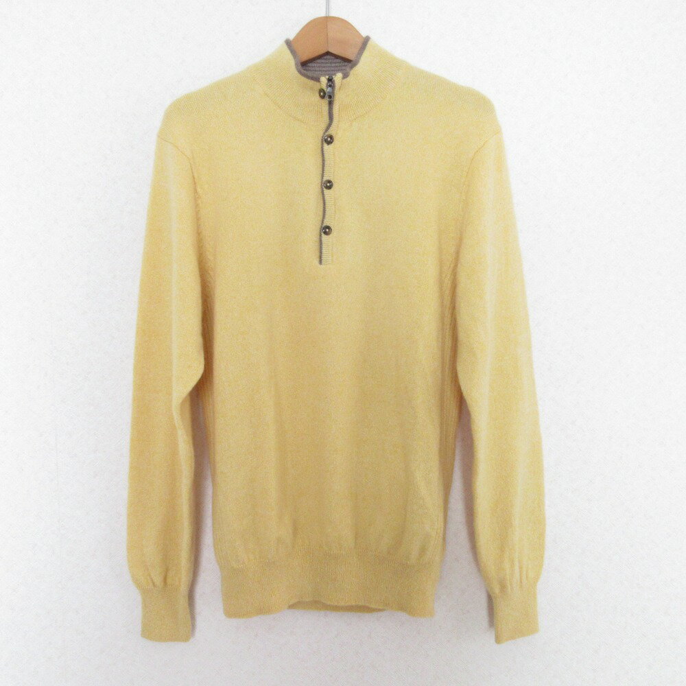 【中古】良品 SIMPLE LIFE シンプルライフ カシミヤ100％ 長袖 ハーフジップ ニット プルオーバー セーター M イエロー レディース Luxs ブランド古着のリュクス(4)