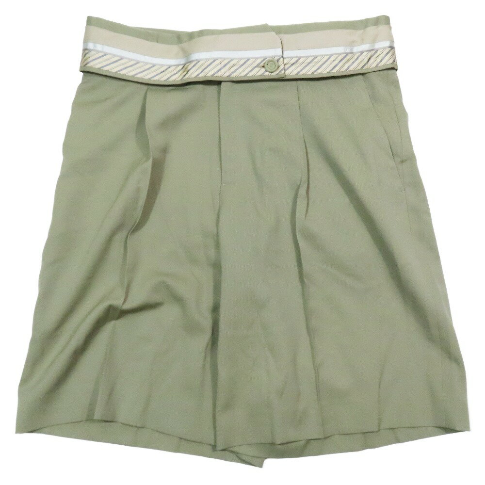 【中古】未使用 23SS DIOR クリスチャンディオール バミューダ タック ハーフパンツ インサイドアウトウエスト ウール 48 カーキ メンズ Luxs ブランド古着のリュクス